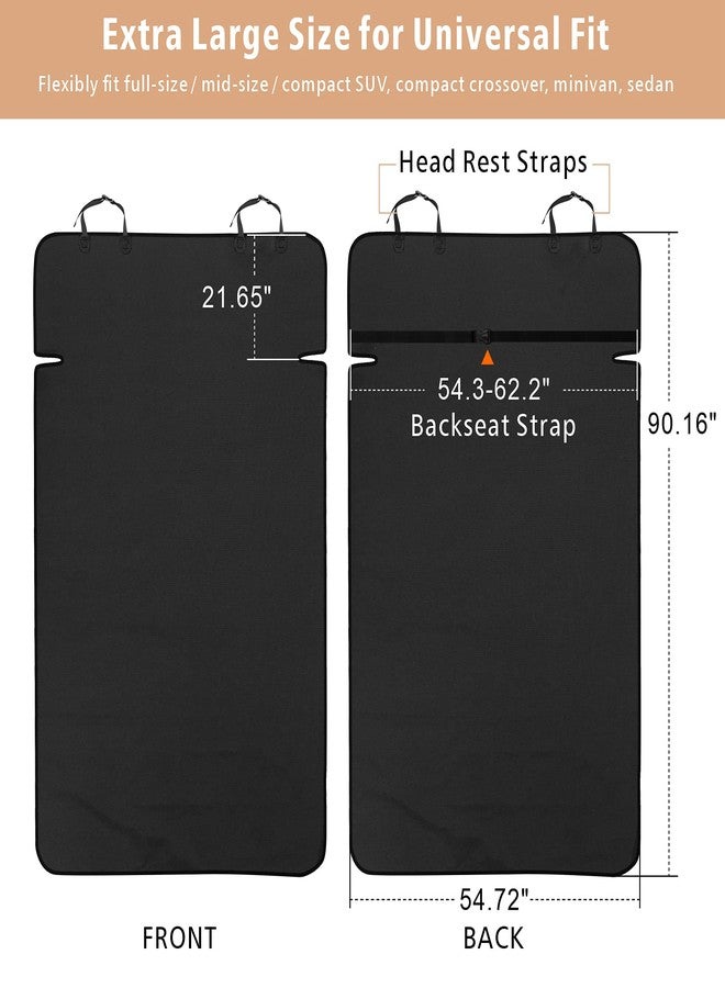 F-color SUV Cargo Liner for Dogs - Waterproof Pet Cargo Liner, Comfort Dog Cargo Cover with Bumper Flap Protector, Scrachproof for Large SUVs Sedans Trunks Vans, Black - Image 2